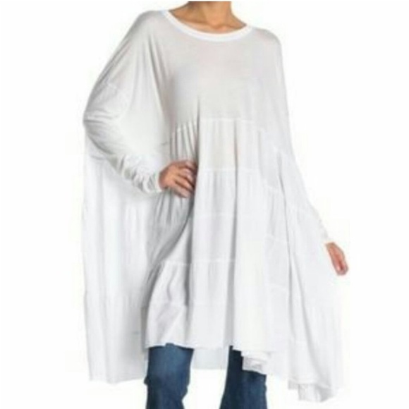 Free people we the free painted white Rory tunic top - Picture 1 of 9